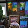 Summer pastoral. Peaceful cows are having breakfast in a lush field. A game of color, light and contrasts. Graphics black-and-white cows are very expressive. It is not possible to pass by. Even the city dweller is impressed.
Handmade.
Canvas on a wooden frame.