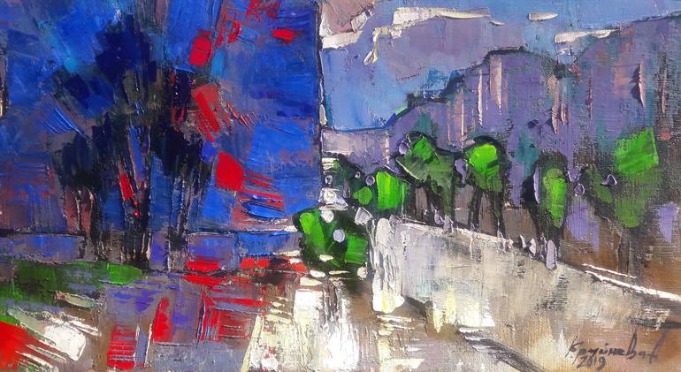 Original Abstract Expressionism Architecture Painting by Anastasiia Kraineva