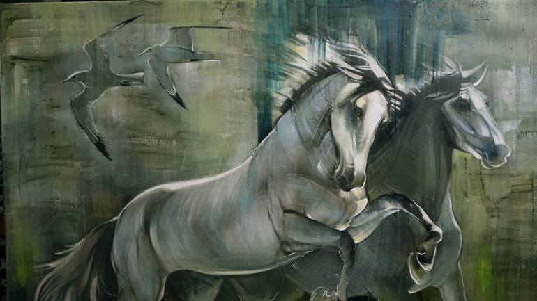 Original Horse Painting by Anastasiia Kraineva
