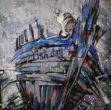 Original Expressionism Boat Paintings by Anastasiia Kraineva