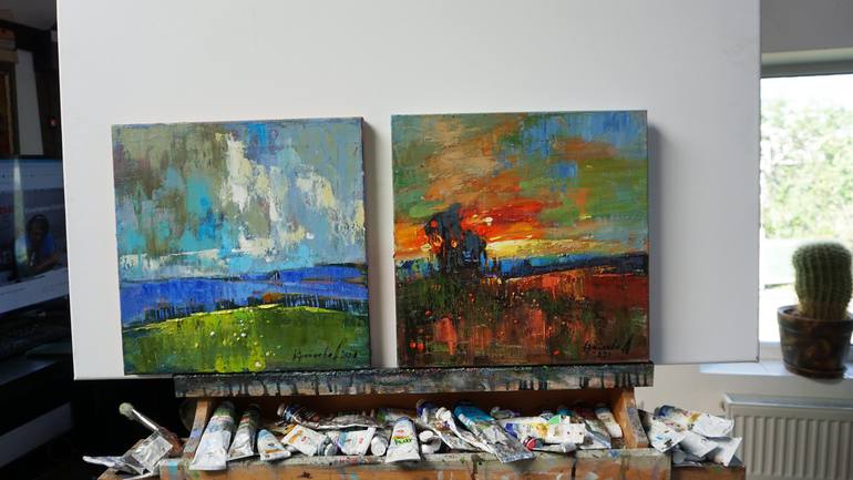 Original Expressionism Landscape Painting by Anastasiia Kraineva