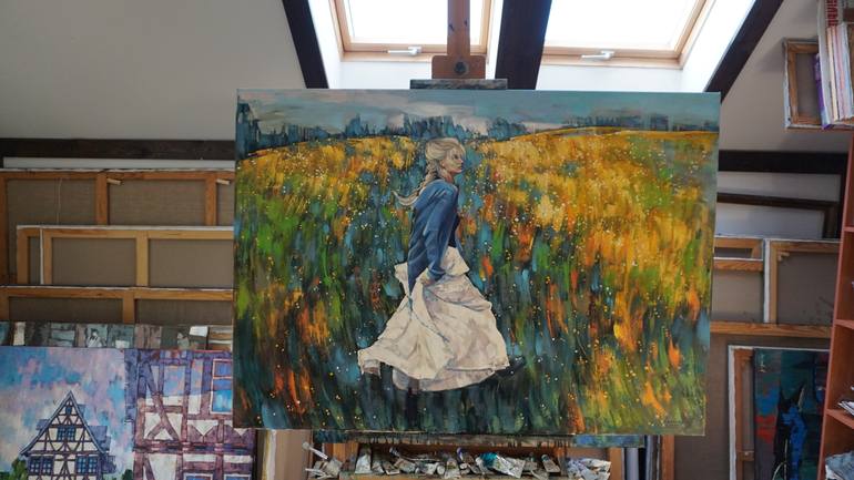 Original Expressionism Landscape Painting by Anastasiia Kraineva