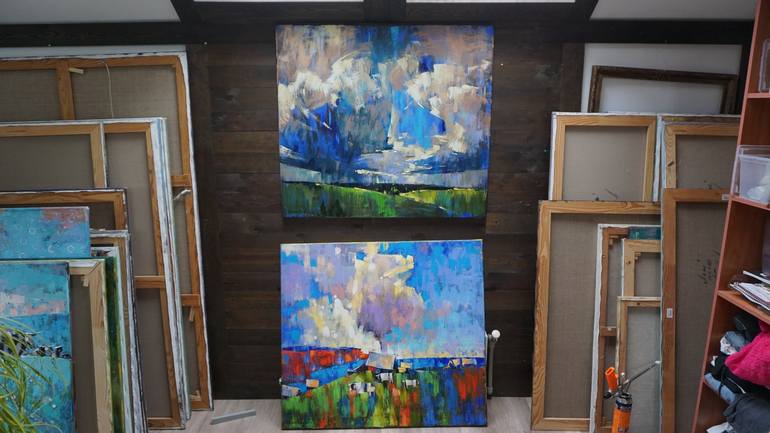 Original Abstract Expressionism Landscape Painting by Anastasiia Kraineva