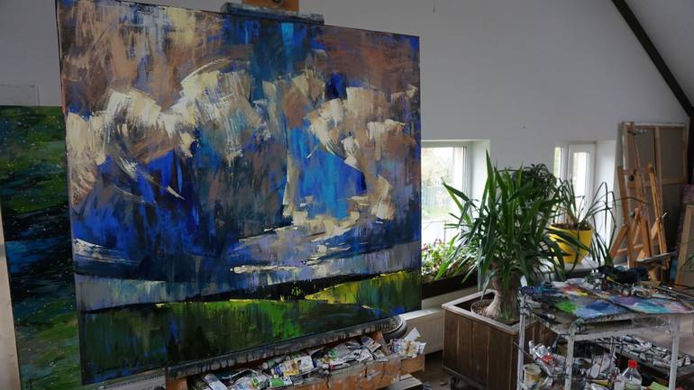 Original Abstract Expressionism Landscape Painting by Anastasiia Kraineva