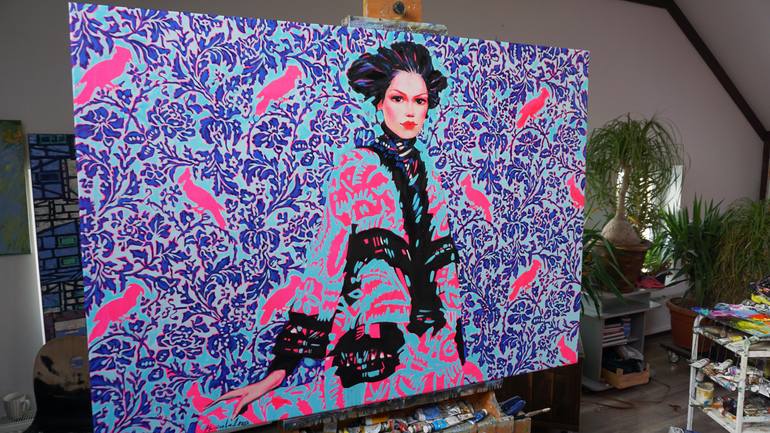 Original Art Deco Women Painting by Anastasiia Kraineva