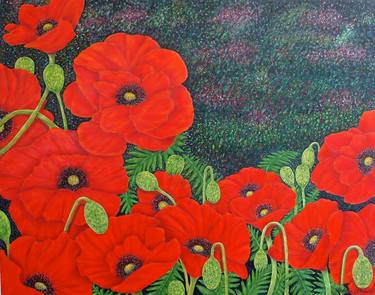 RED POPPIES - SOLD thumb