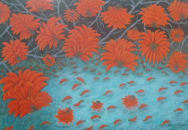 Print of Expressionism Floral Paintings by Andreas C Chrysafis
