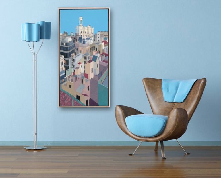 Original Expressionism Cities Painting by Bradley Reyes