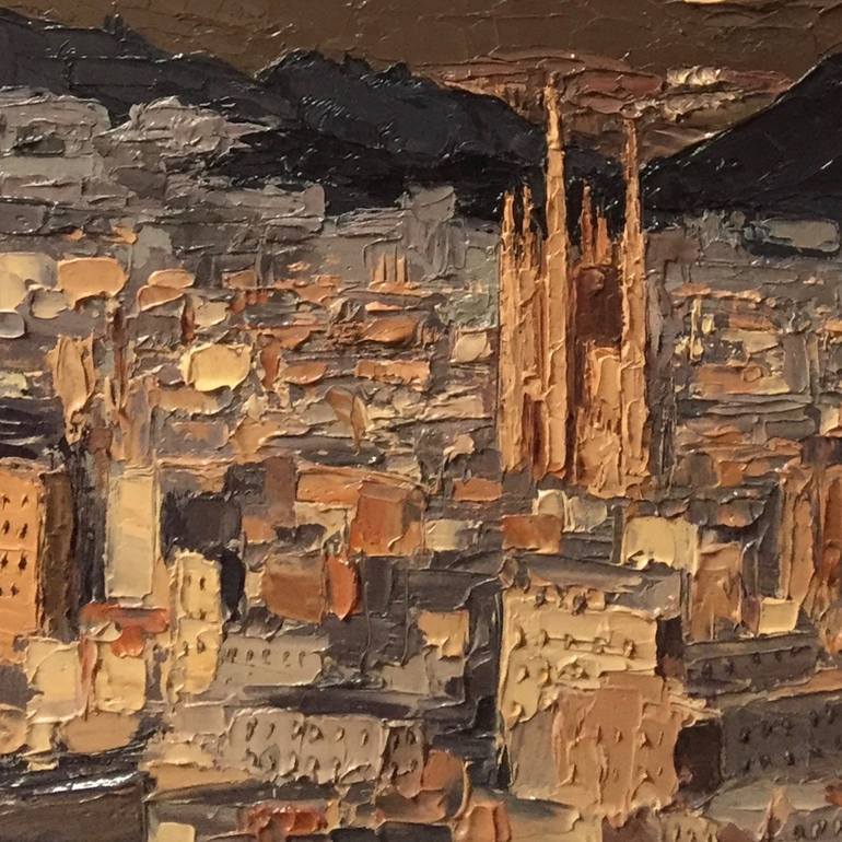 Original Expressionism Cities Painting by Bradley Reyes