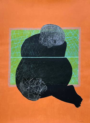 Original Contemporary Nude Printmaking by Jolanta Johnsson