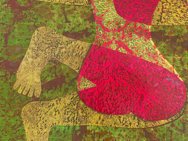 Original Contemporary Nude Printmaking by Jolanta Johnsson