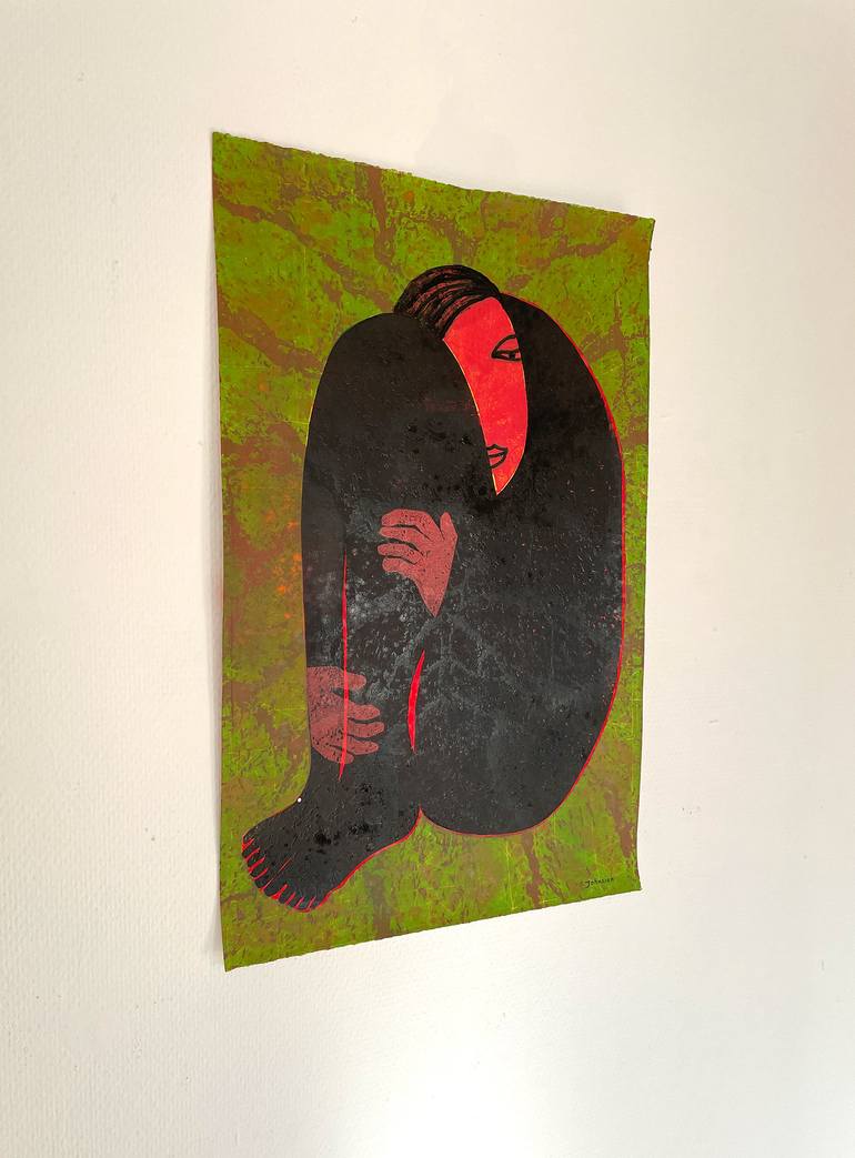Original Contemporary Nude Printmaking by Jolanta Johnsson