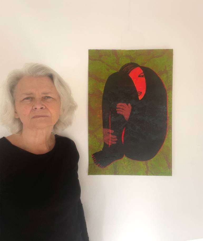 Original Contemporary Nude Printmaking by Jolanta Johnsson