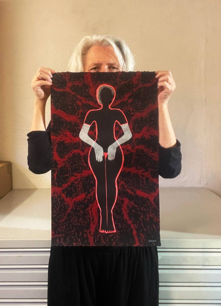 Original Contemporary Nude Printmaking by Jolanta Johnsson
