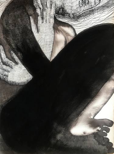 Original Figurative Nude Drawings by Jolanta Johnsson