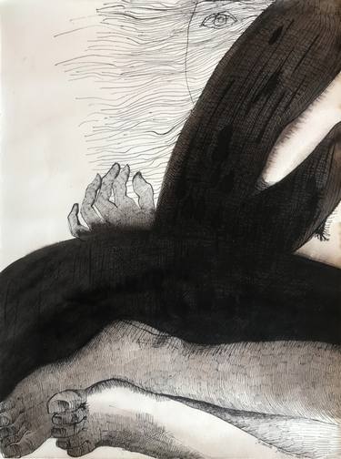 Original Figurative Nude Drawings by Jolanta Johnsson