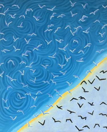 Original Minimalism Beach Paintings by Jolanta Johnsson