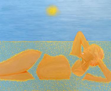 Original Figurative Beach Paintings by Jolanta Johnsson