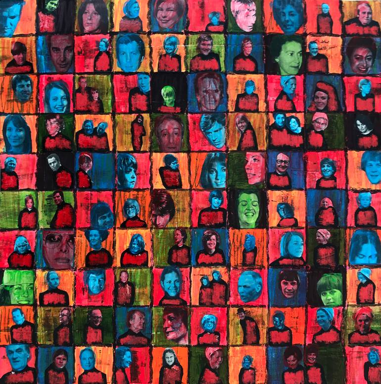 Original Figurative People Collage by Jolanta Johnsson