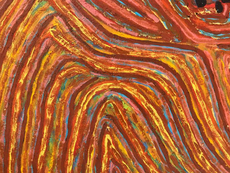 Original Abstract Expressionism Beach Painting by Jolanta Johnsson