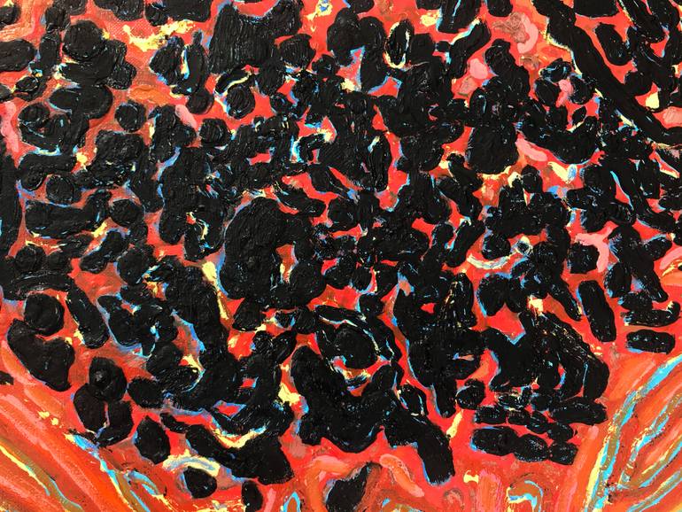 Original Abstract Expressionism Beach Painting by Jolanta Johnsson