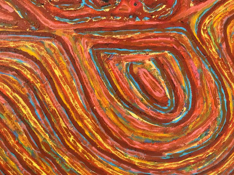 Original Abstract Expressionism Beach Painting by Jolanta Johnsson