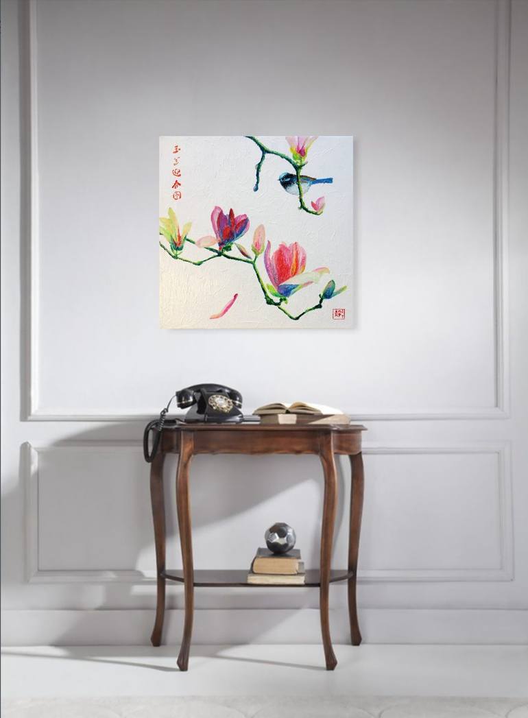 Original Expressionism Floral Painting by Jing Tian