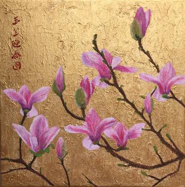 Original Expressionism Floral Paintings by Jing Tian