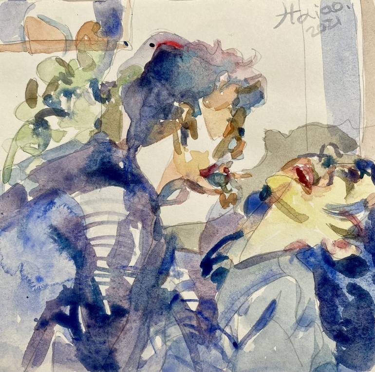 Print of Expressionism Love Drawings by Han Xiao