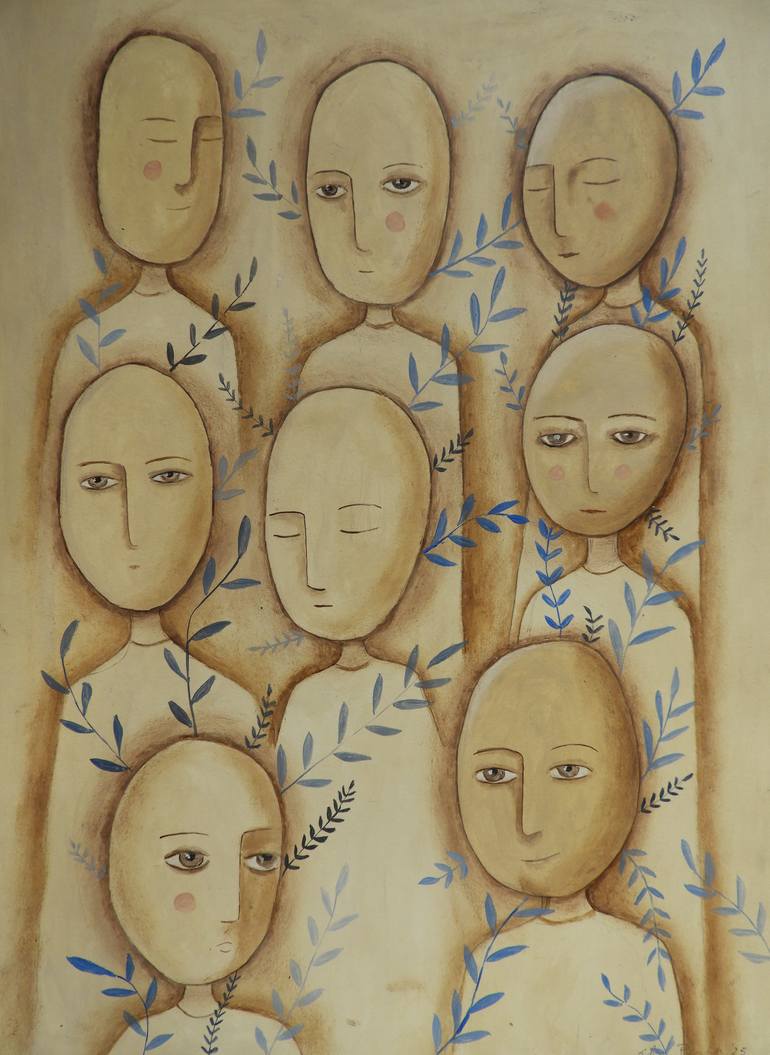 Original People Painting by Silvia Beneforti  Illustration Art on Paper  People