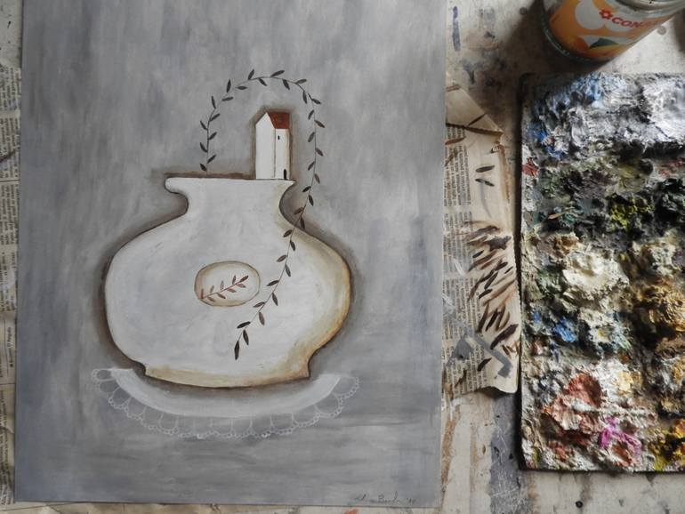 Original Illustration Floral Painting by Silvia Beneforti