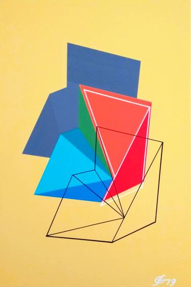Original Abstract Geometric Paintings by Ferenc Cseh