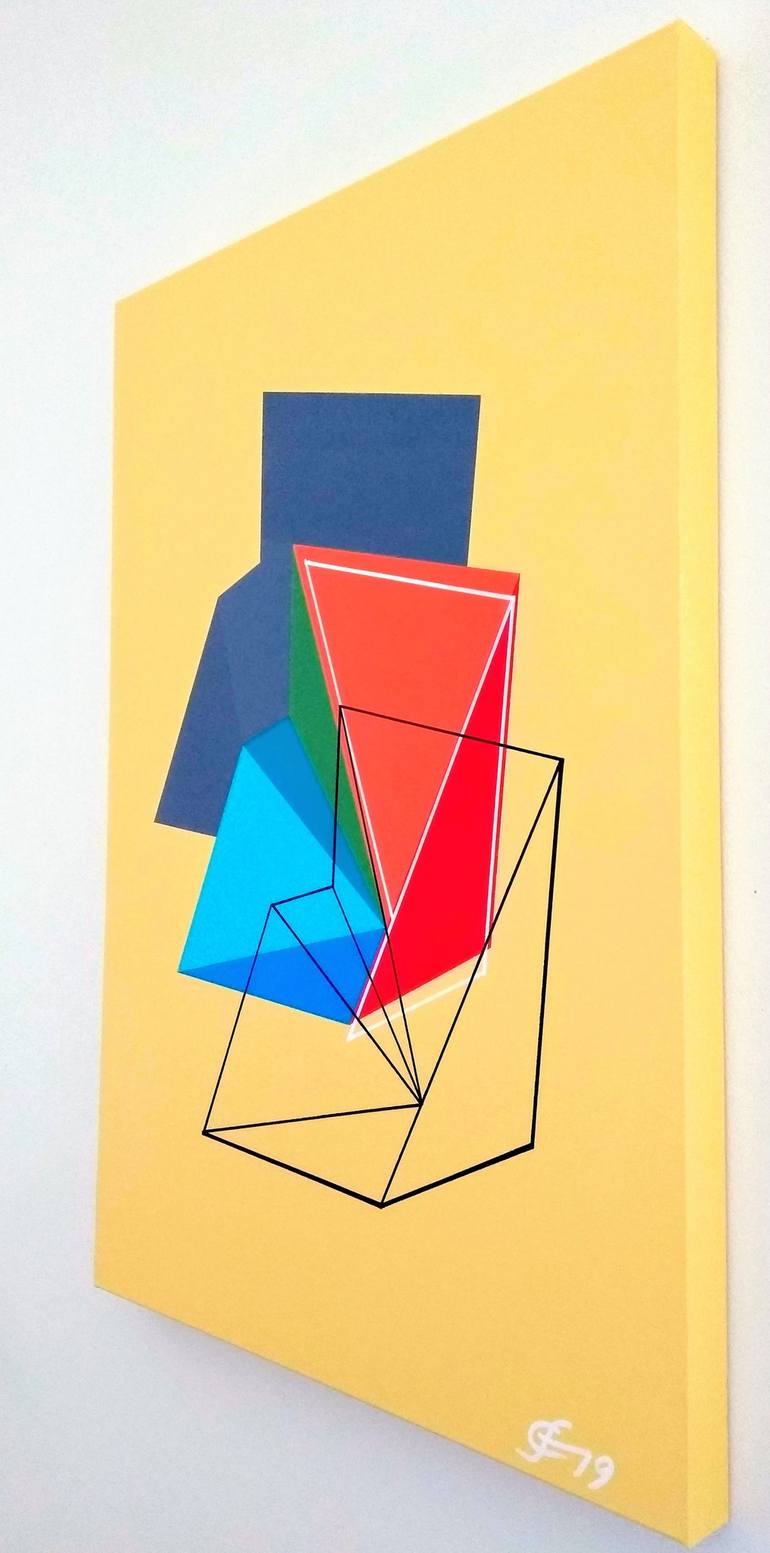 Original Geometric Painting by Ferenc Cseh