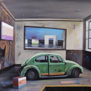 Old car in the room
