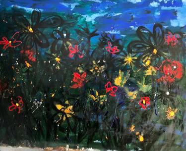 Original Expressionism Garden Paintings by Edgar Duvivier
