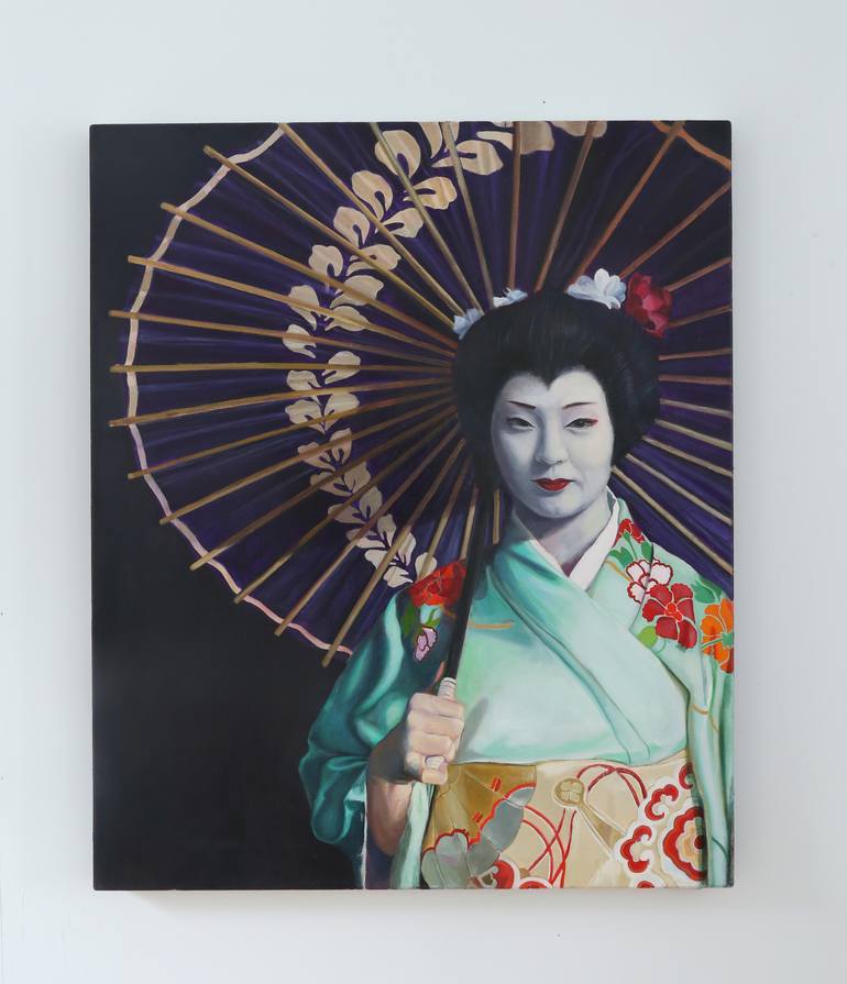 Oil Painting Portrait of a Young Geisha Painting by Christine Cousineau ...