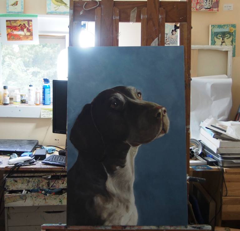 Original Figurative Dogs Painting by Christine Cousineau