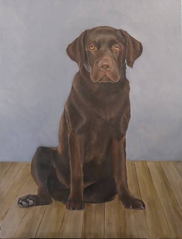 Original Figurative Dogs Paintings by Christine Cousineau