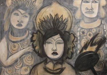 Original Figurative World Culture Drawings by Gotza Gotza