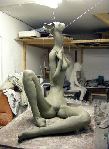 Original Expressionism Nude Sculpture by Roman Stefan
