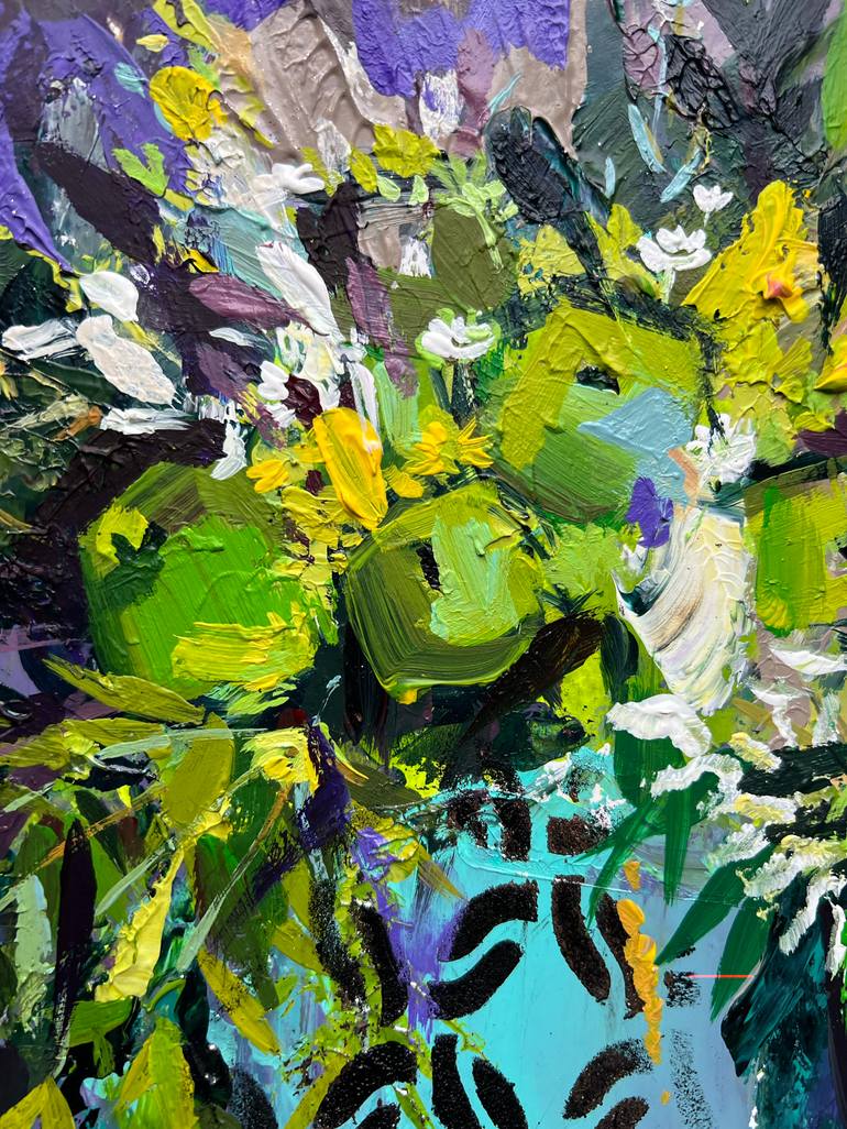 Original Abstract Floral Painting by Maka Zedelashvili