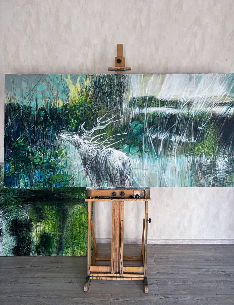 Original Abstract Expressionism Animal Painting by Maka Zedelashvili