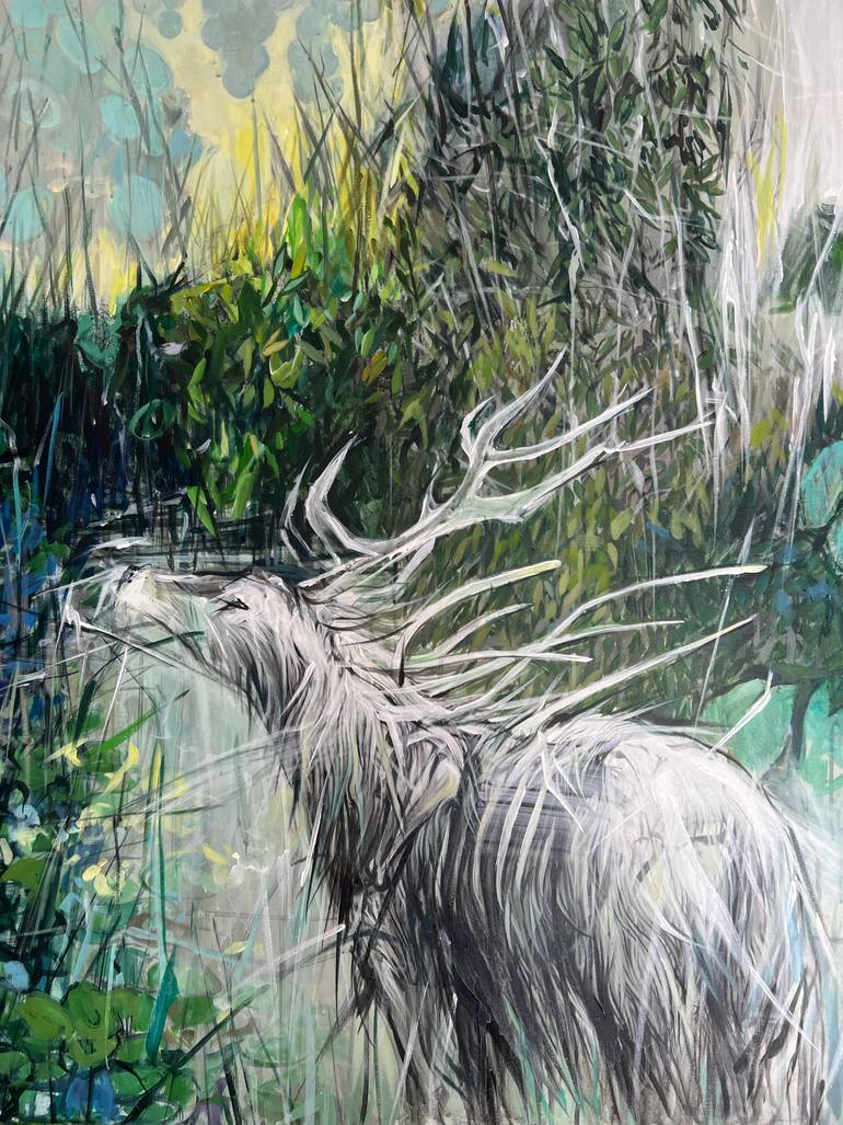 Original Abstract Expressionism Animal Painting by Maka Zedelashvili