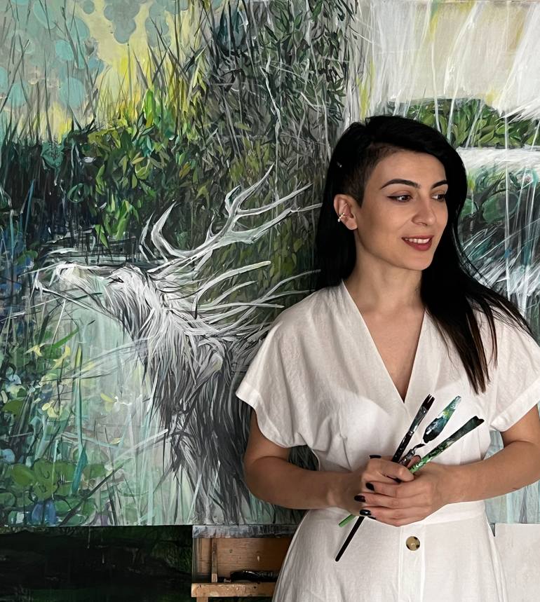 Original Abstract Expressionism Animal Painting by Maka Zedelashvili