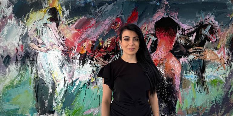 Original Abstract Expressionism Abstract Painting by Maka Zedelashvili