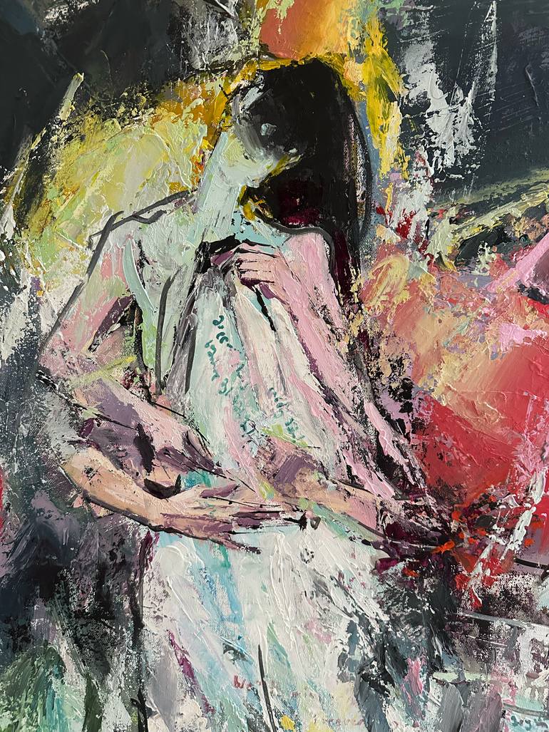 Original Abstract Expressionism Abstract Painting by Maka Zedelashvili