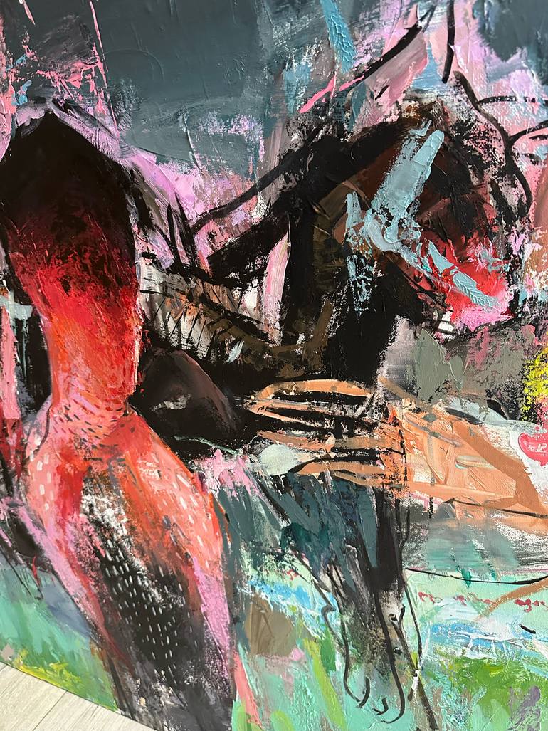 Original Abstract Expressionism Abstract Painting by Maka Zedelashvili