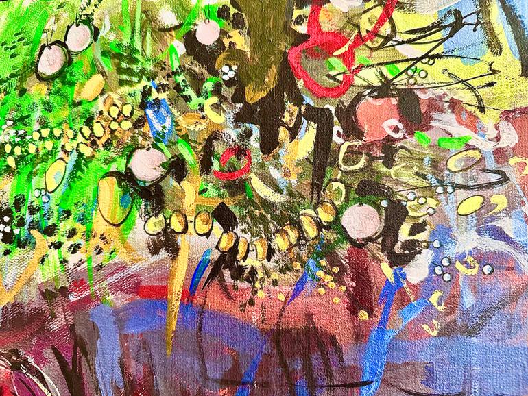 Original Contemporary Christmas Painting by Maka Zedelashvili