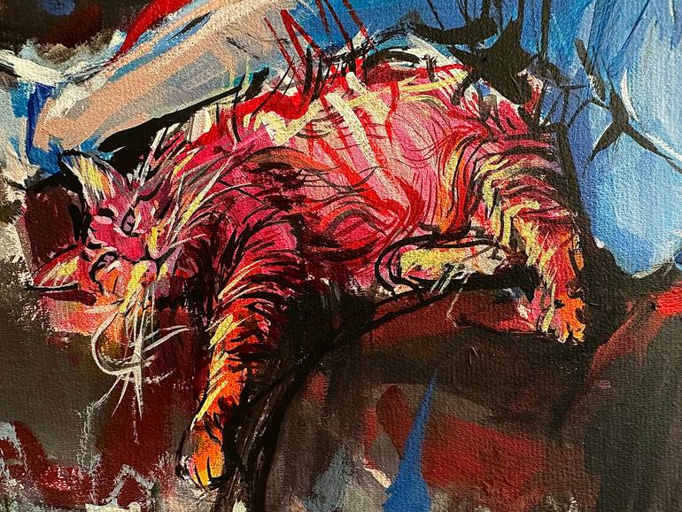 Original Contemporary Christmas Painting by Maka Zedelashvili