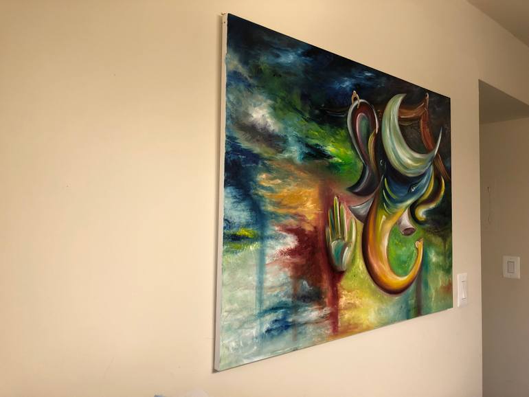 Original Art Deco Abstract Painting by Srikanya Kundu